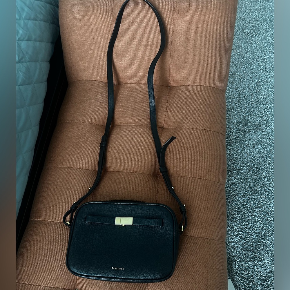 DeMellier Black Crossbody Bag with Gold Accent